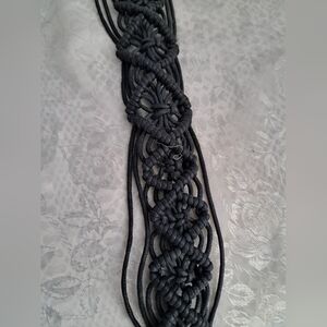 Elegant Black Macramé Belt